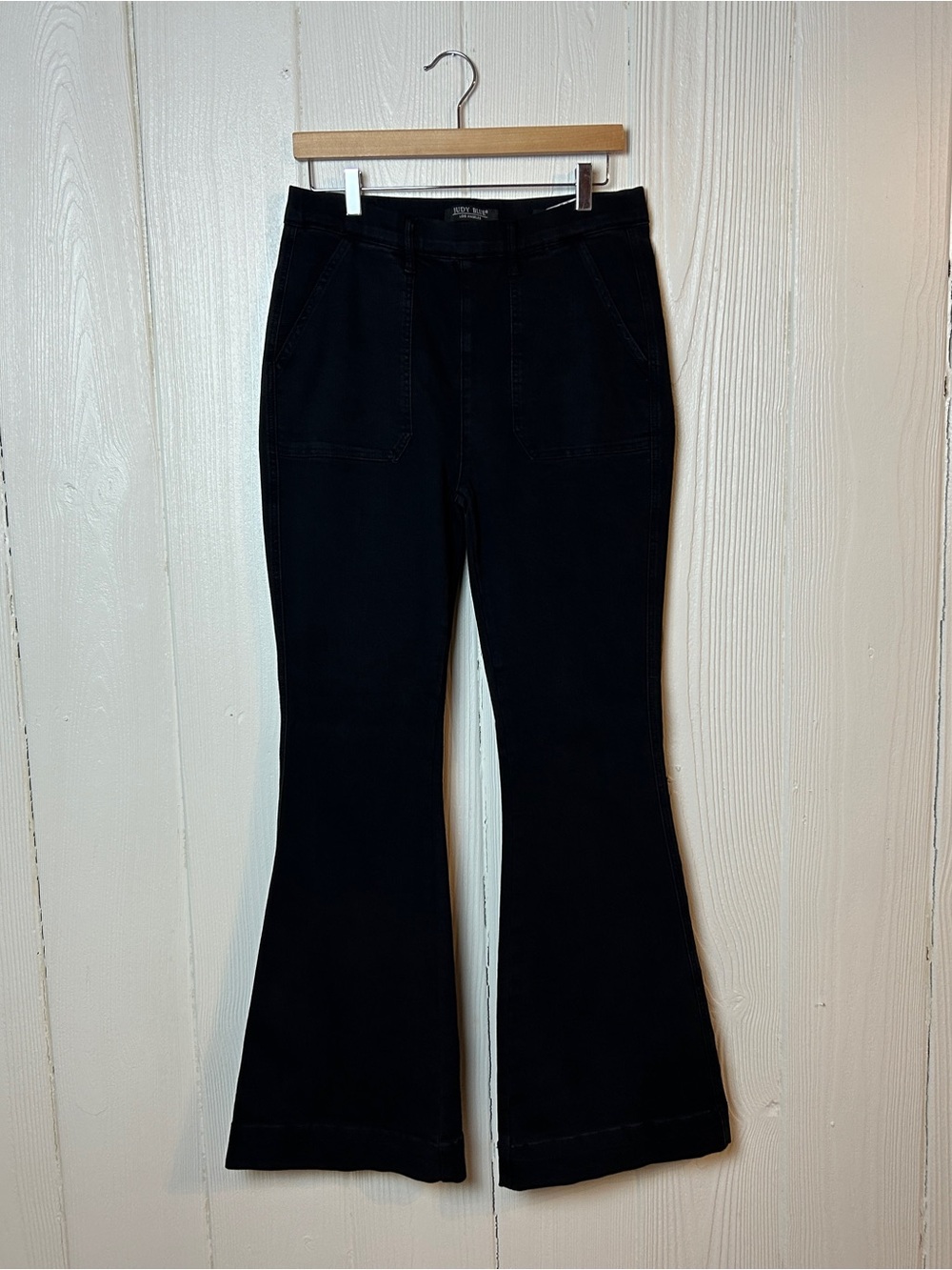 Judy Blue Black Pull-On Flare Pants Size 11/30 Retro Boho Comfort